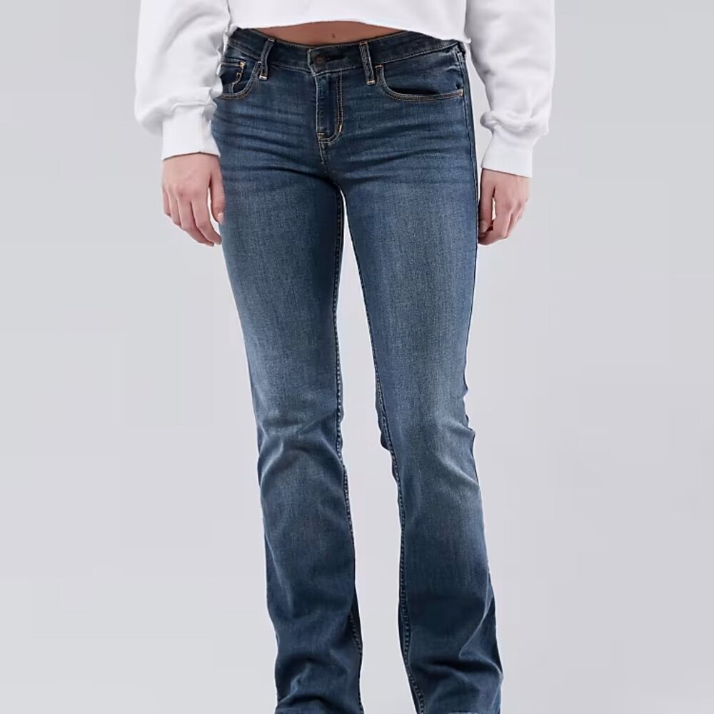 HOLLISTER California High Rise Dark Wash Blue Flare Jeans